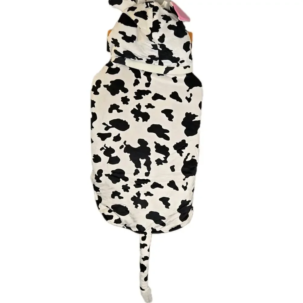 Hooded Cow Costume For Dog Size XXL Farmhouse Outdoor Tail Hood Udders
